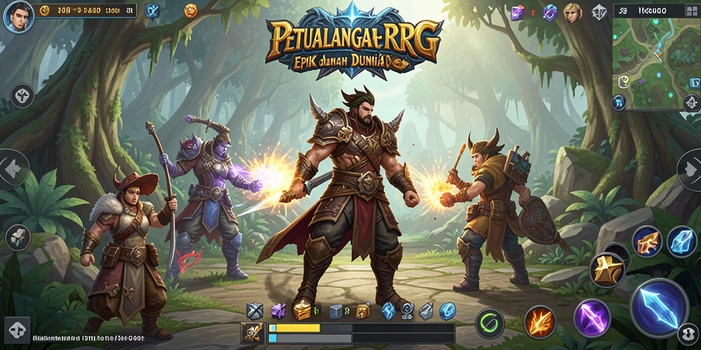 Tampilan gameplay yang memukau dari 34R, penuh aksi RPG.