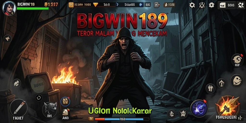 Screenshot gameplay menegangkan dari BIGWIN189 yang menghadirkan suasana horror.