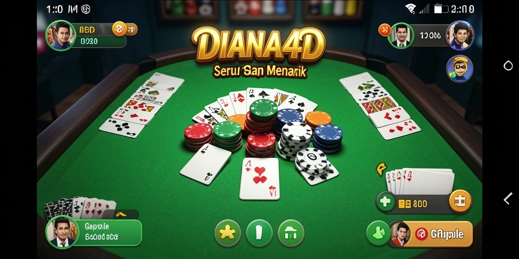 Tampilan gameplay Gaple yang seru di DIANA4D.
