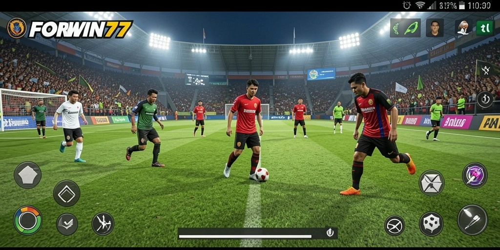 Gameplay menarik dari FORWIN77 yang memukau di lapangan sepak bola.
