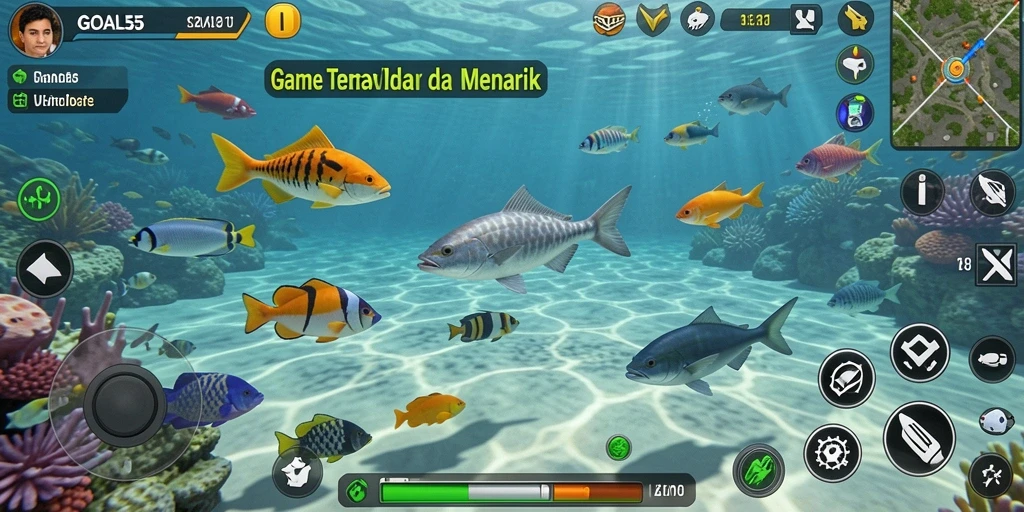 Tampilan gameplay menarik dalam <strong>GOAL55</strong>, penuh aksi tembak ikan.