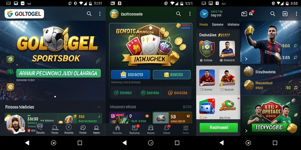 Tampilan screenshot utama GOLTOGEL yang menunjukkan fitur taruhan olahraga.
