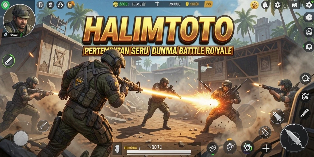 Tampilan gameplay seru HALIMTOTO dalam pertempuran Battle Royale.