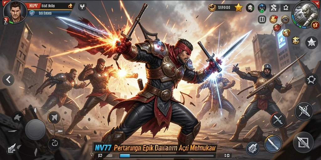 Gameplay NV77 yang penuh aksi dan grafis menawan.